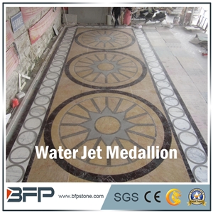 Design Idea, High-End Marble Medallion, Water Jet Medallion, Round Medallion for Luxurious Hotel Floor Covering and Corridors