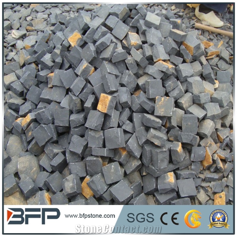 G654 Padang Dark/Sesame Black Surface Flamed,Others Sawn Cut Cube Stone/Cobblestone/Paving Stone for Patio,Driveway