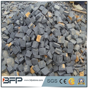 G654 Padang Dark/Sesame Black Surface Flamed,Others Sawn Cut Cube Stone/Cobblestone/Paving Stone for Patio,Driveway
