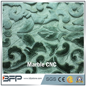 Green Marble Relief Panel, Cnc Marble Panel, Flower Tile for Background Wall and High End Wall Cladding
