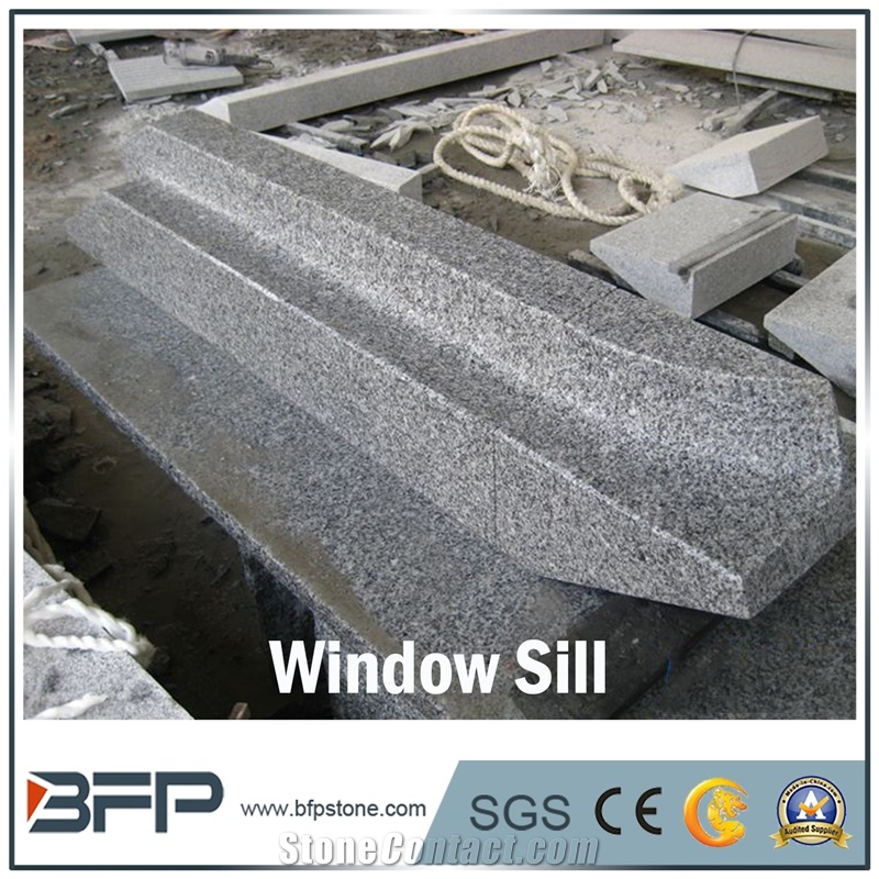 Grey Granite Window Sill, Panel, Sesame Black or China Grey Sardo, G654 or G602
