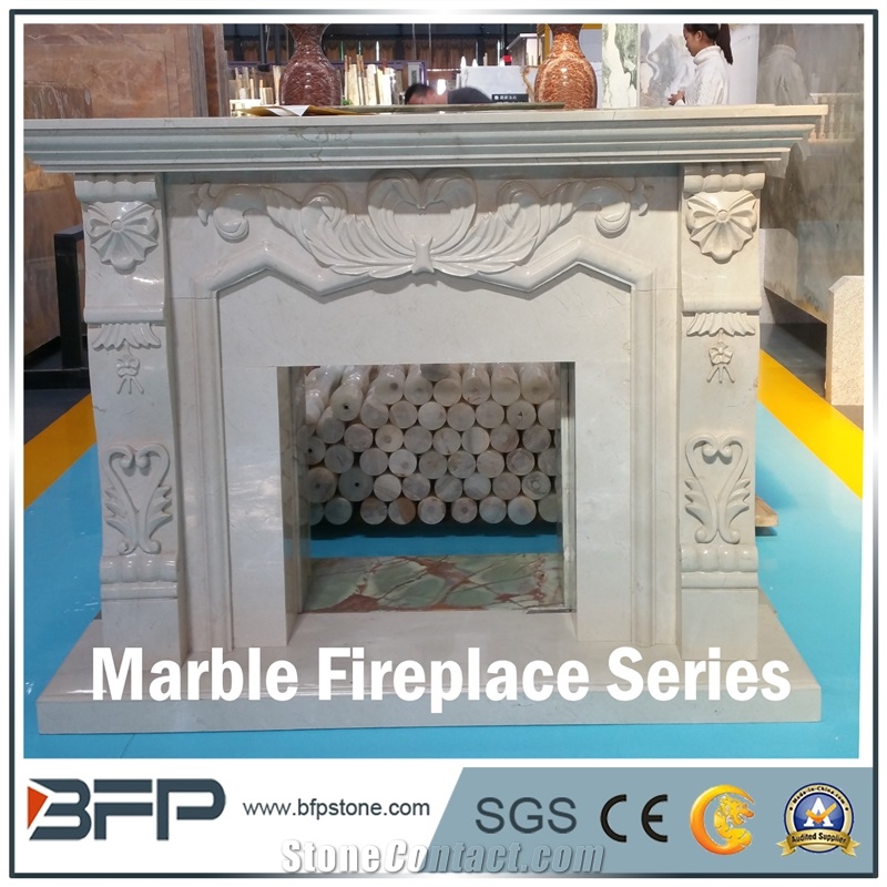High End White Marble Fireplace, Fireplace Design Ideas for Interior Decoration
