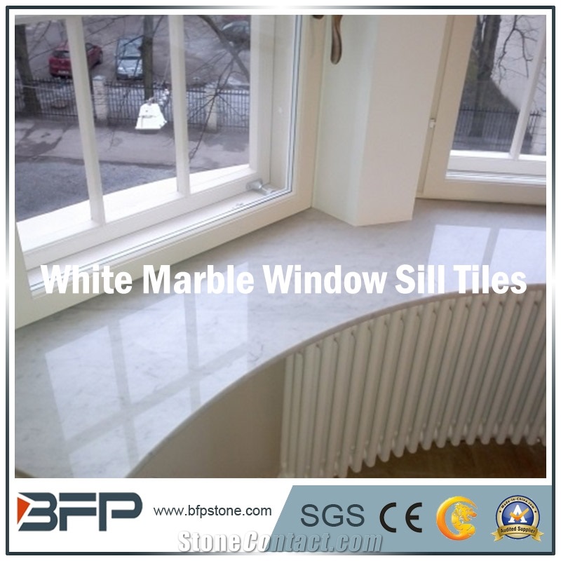 High End White Marble Window Sill, Volakas White, Bianco Carrara, for Interior Decoration