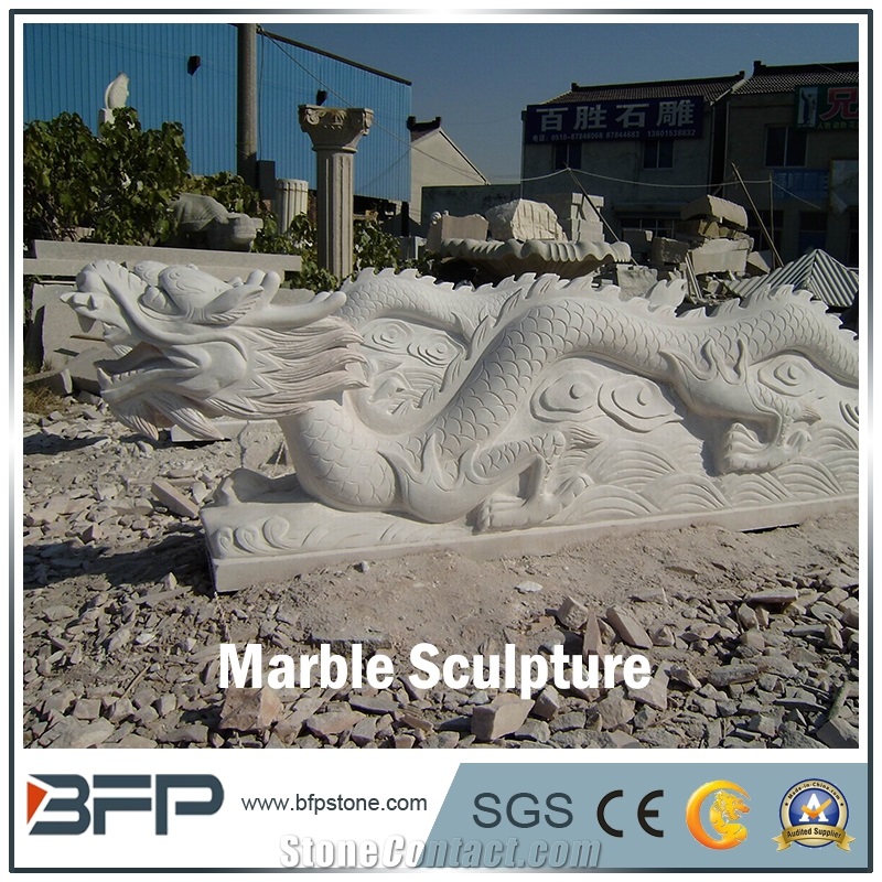 Marble Animal Sculpture, Handcarved Sculpture, Dragon Sculpture in Landscape and Garden