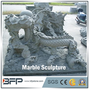 Marble Animal Sculpture, Handcarved Sculpture, Dragon Sculpture in Landscape and Garden