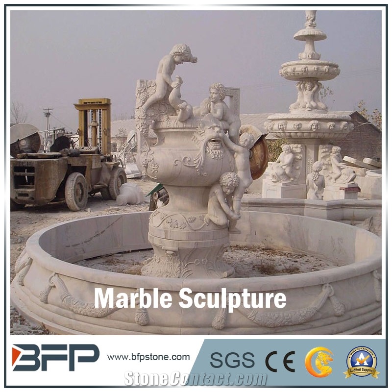 Marble Human Sculpture, Angel Sculpture, Handcarved Sculpture for Garden and Landscape Decoration