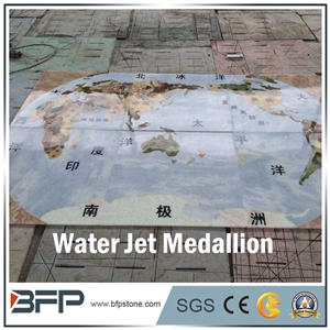 Medallion Design Idea, Marble Medallion, World Map Medallion, Water Jet Medallion