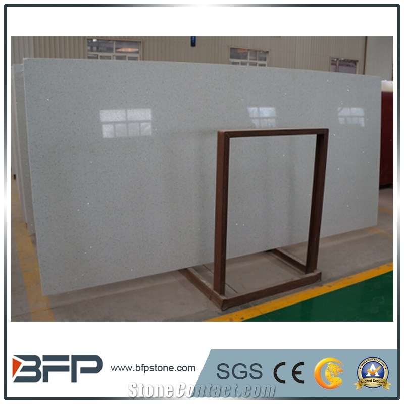 Pure White Artificial Quartz Stone,China White Quartz Slabs,Glass Mirror Engineered Stone Walling & Flooring