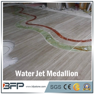 Stripe Design Idea, High-End Marble Medallion, Water Jet Medallion for Luxurious Hotel Floor Cladding