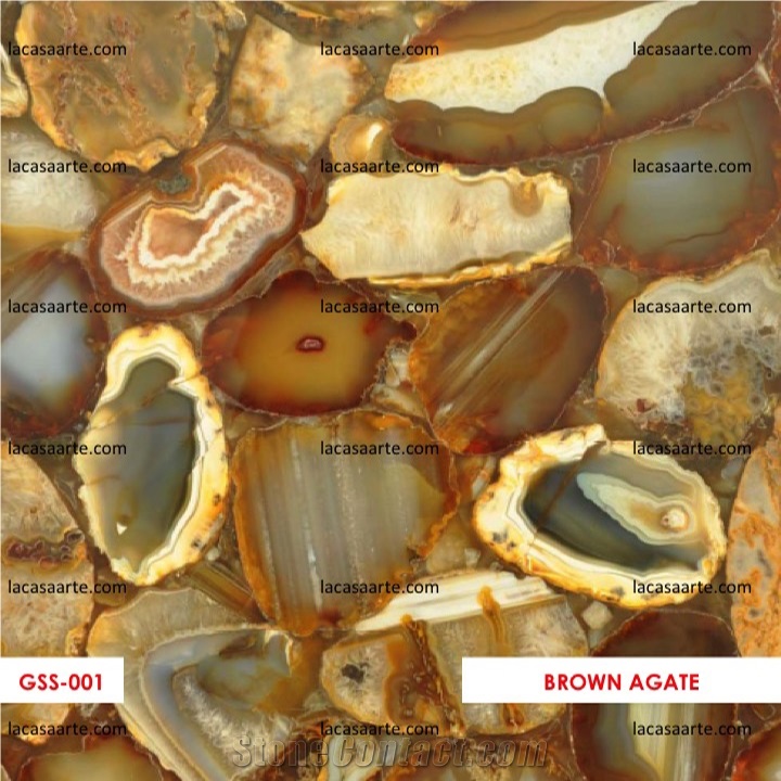 Brown Agate Semiprecious Stone Slabs