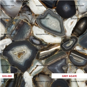 Grey Agate Semiprecious Stone Slabs & Tiles