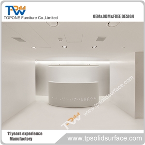 Classy L-Shape Glossy Finish Solid Surface/Man-Made Marble Reception Front Desk