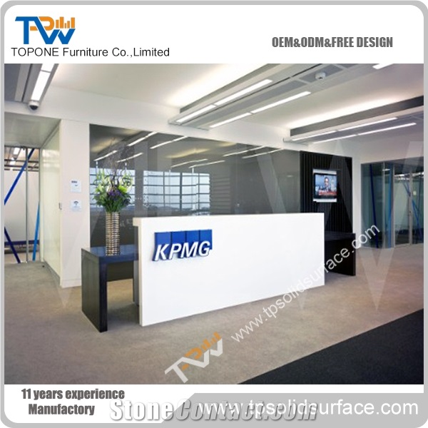 Convex Polygonal Solid Surface/Man-Made Stone Solid Surface Modern Recption Office