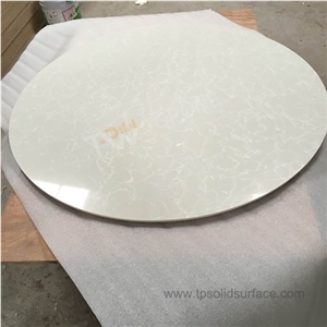 Corian Acrylic Solid Surface Round Table Tops for Dinning Room, Artificial Marble Stone Solid Surface Round Coffee Table Tops for Sale with Topone Factory Price and High Quality