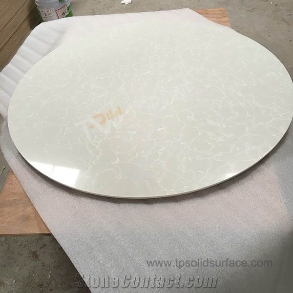 Corian Acrylic Solid Surface Round Table Tops For Dinning Room