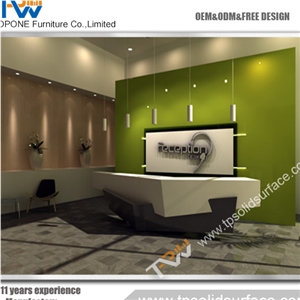 Designer White Circular Shape Solid Surface/Man-Made Hotel Circular White Reception Desk with Solid Surface Table Tops for Sale