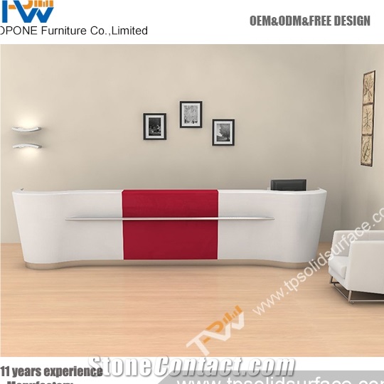 Differential Indoor Reception Design Solid Surface/Man-Made Stone Solid Surface Custom Made Reception Desks