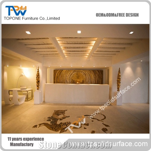 High-End Modern Look Solid Surface/Man-Made Stone Solid Surface Gym Reception