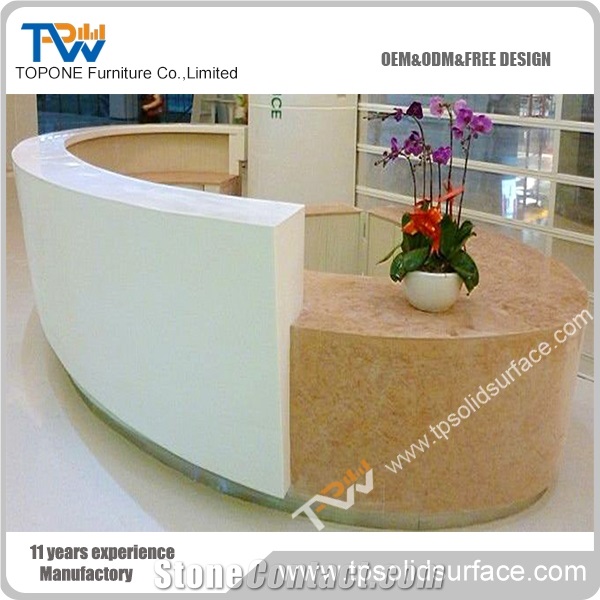 Perfect Finish Solid Surface/Man-Made Stone Solid Surface Reception Table