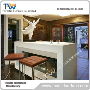 Topone Simple Design Artificial Stone Desk Top Design, Modern Work Tops Reception Counter Bar Counter