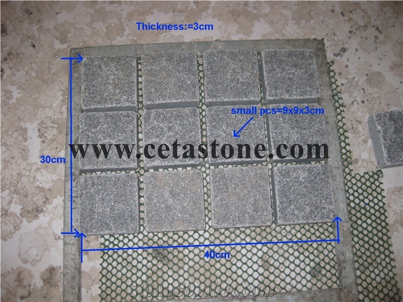 G654 Top Flamed Other Cut Meshed Cobble Stone&Paving Sets & Garden Paving& Walk Pavers