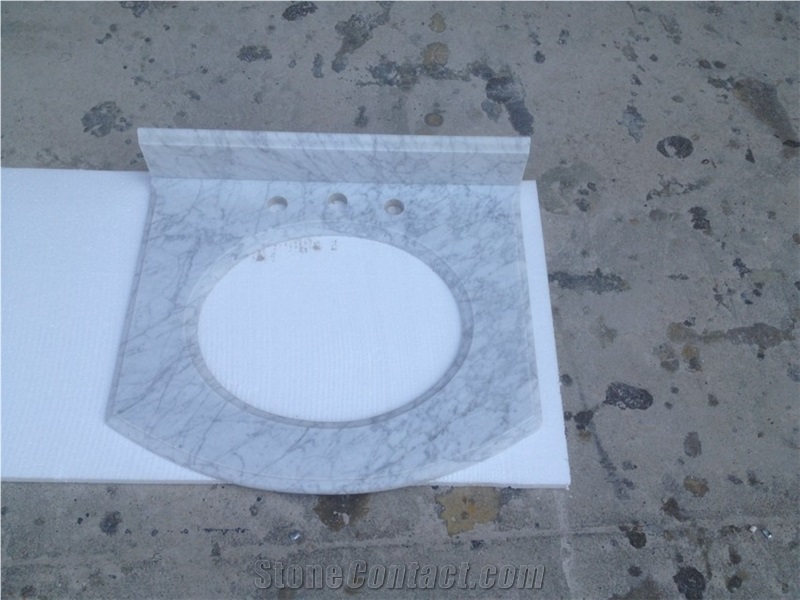 Bianco Carrara Marble Bathroom Countertops/Custom Vanity Tops/White Marble Bathroom Vanity Tops/White Marble with Grey Veins Bath Top/Interior Decorative