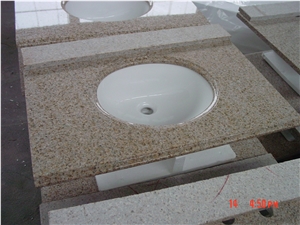 G682 Granite Bathroom Vanity Top G682,Rustic Granite,China Granite,Sunset Gold Yellow Bath Top