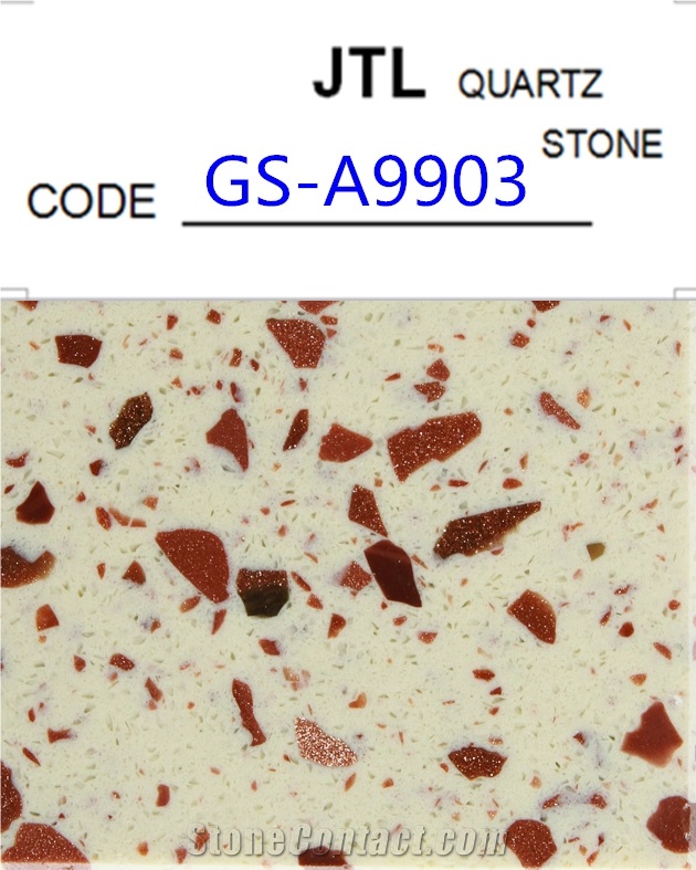 China Big Factory Quartz Tiles Slabs Floor Wall Red Zircon Stone Wine and Bar Countertops 3000*1600mm Thickness is 12mm to 30mm