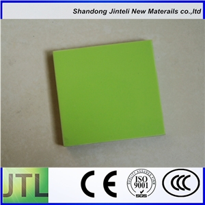 Green Solid Surface Engineered Quartz Stone Slabs