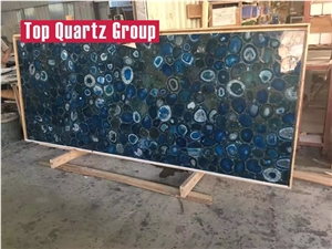 Translucent Panel Blue Agate Semiprecious Stone Slabs Blue Agate Slabs