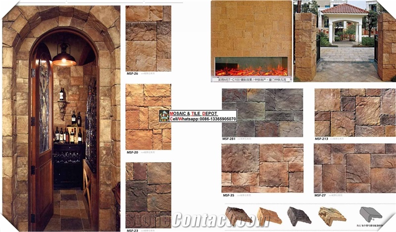 Artifical Brick Stacked Stone, Wall Cladding Stone