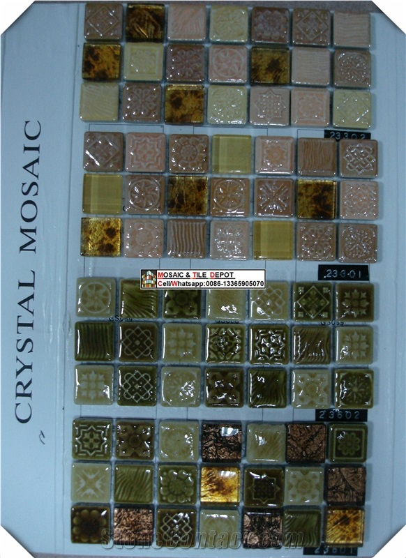 Crystal Mosaic Blends Marble Mosaic, Glass Mosaic Blends Ceramic Mosaic