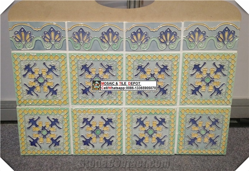 Hand Painted Kitchen Tile,Kitchen Wall Tile, Wall Murals,Islamic Pattern Tile