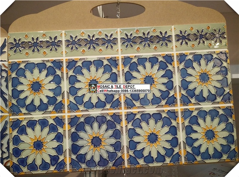 Hand Painted Kitchen Tile,Kitchen Wall Tile, Wall Murals,Islamic Pattern Tile