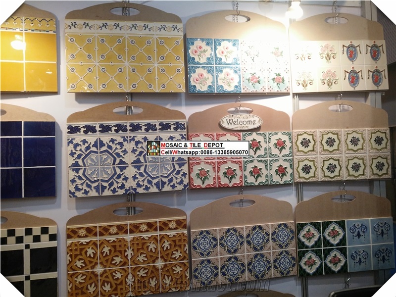 Handmade Tile,Hand Painted Wall Tile, Ceramic Pattern Tile,Kitchen Tile