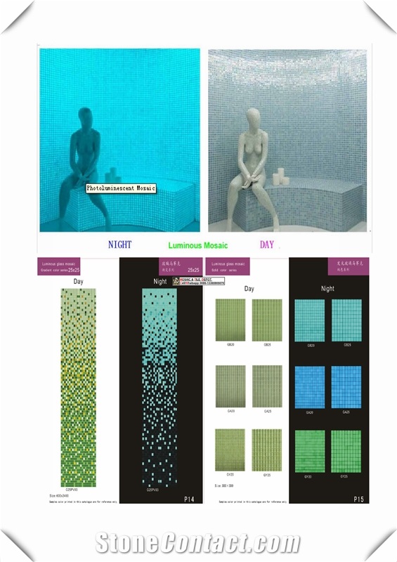 Luminous Mosaic,Glow Mosaic,Glass Mosaic for Swimming Pool