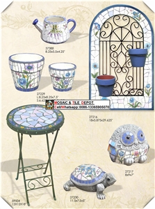 Medallion Chair,Mosaic Patio Furniture,Metal Bistro Table and Chairs