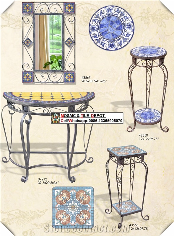 Mosaic Desk Top,Reception Desk,Inlayed Tabletops,Mosaic Tabletops and Reception,