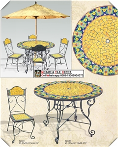 Mosaic Medallions,Round Medallions,Mosaic Table and Chair