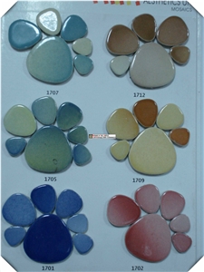 Pebble Mosaic for Floor, Round Penny Tile,Glaze Mosaic Tile