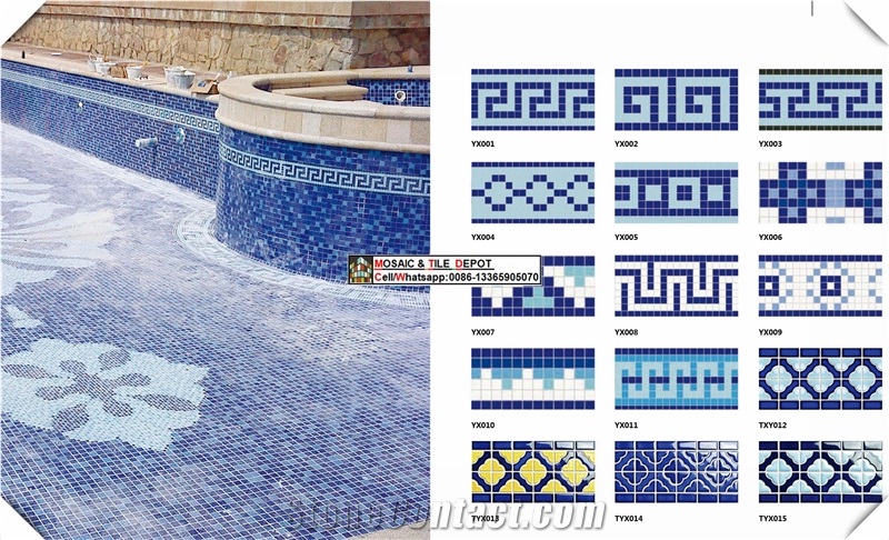 Porcelain Mosaic for Swimming Pool,Pool Decks,Poold Borders