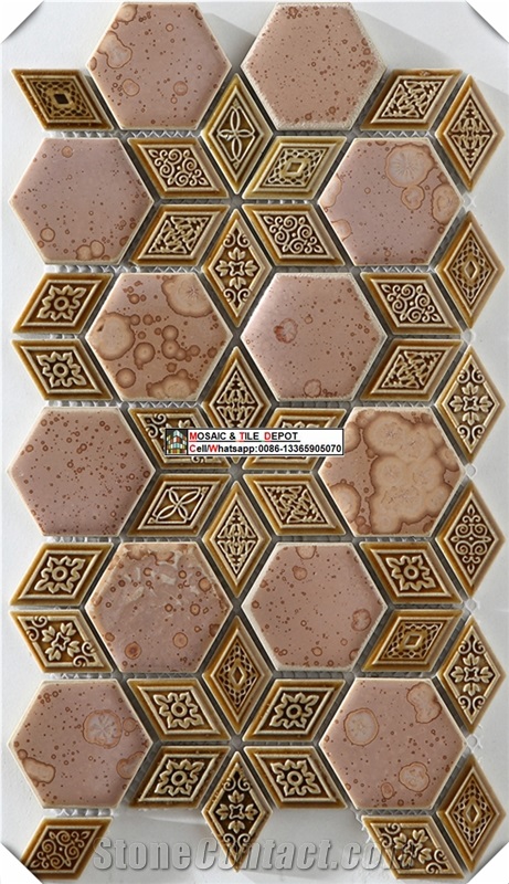 Rhombus Shape Mosaic,Diamond Shape Mosaic,Porcelain Mosaic