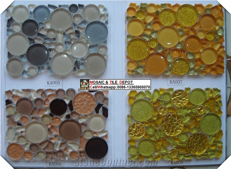 Round Crystal Mosaic Pattern,Glass Mosaic Pattern,Gloss Crystal Mosaic