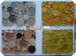 Round Crystal Mosaic Pattern,Glass Mosaic Pattern,Gloss Crystal Mosaic