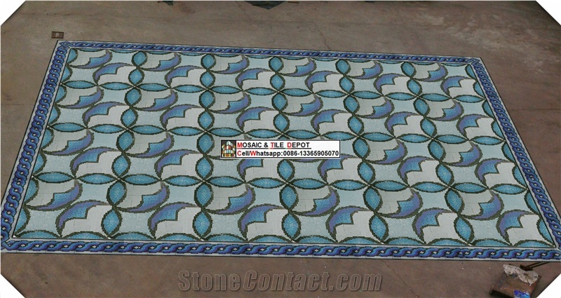 Swimming Pool Flower Design, Glass Mosaic for Pool