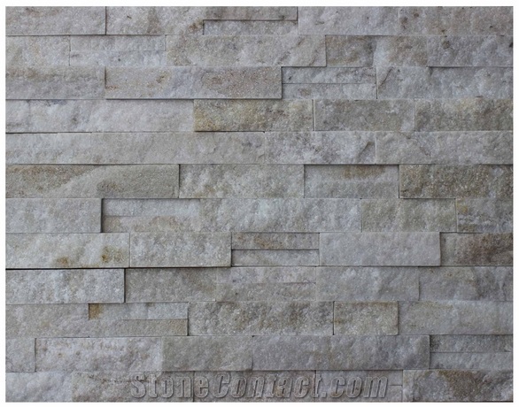 Cheap White Quartzite Stone Strips, a Grade Glued Cultured Stones Ledges Stone Veneer for Fireplace Wall Decoration