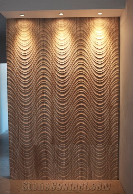 3d Travertine Wave Wall Panels