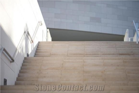 Steps, Risers, Ataija Cream Beige Limestone Steps