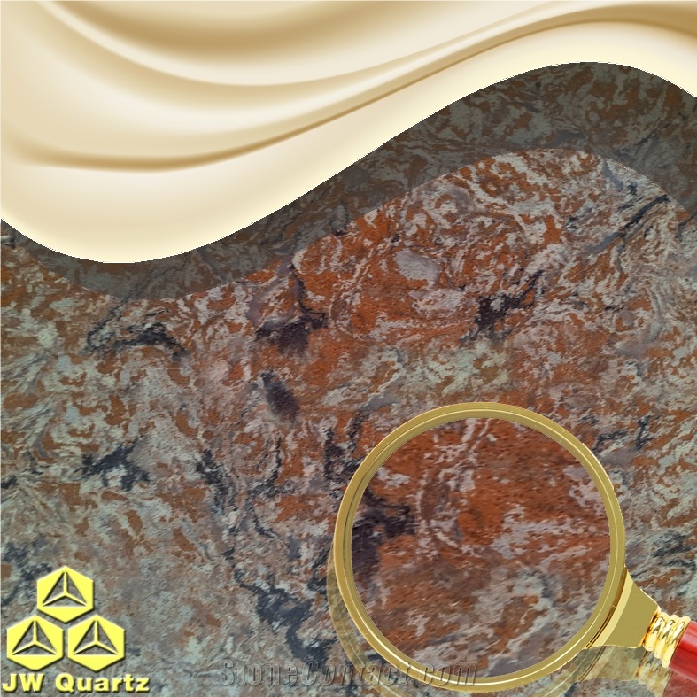 Jw Patience-Deep Thought Feeling Artificial Quartz Stone Slab for Vanity Decoration