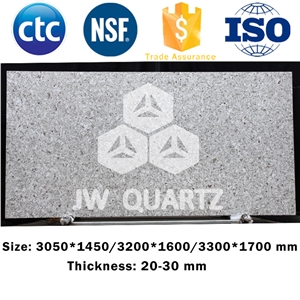 Jw Snow Mountain-White Mixed Grey Artificial Quartz Stone Slab for Countertop